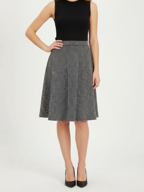 Banana Republic Dresses & Skirts - Banana Republic Black and White Dot Jacquad A-Line Midi Skirt